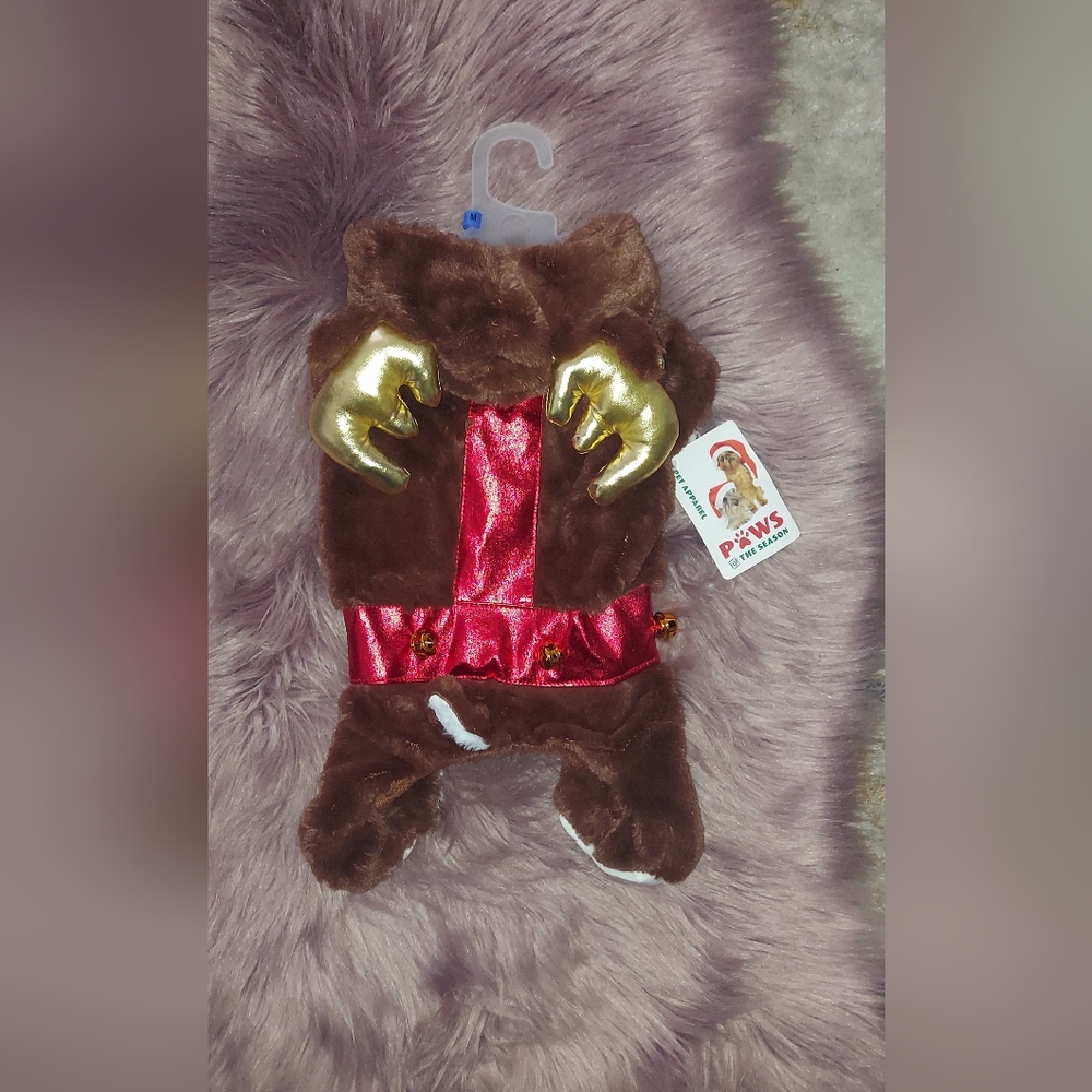 Brown and Red Pet Costume with Gold Accents
